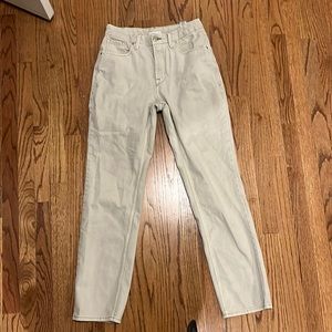 Ecru cream color high waisted jeans